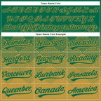 Custom Kelly Green Old Gold 3D Gradient Square Shape Two-Button Unisex Softball Jersey