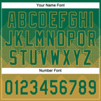 Custom Kelly Green Old Gold 3D Gradient Square Shape Two-Button Unisex Softball Jersey