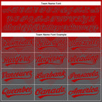 Custom Red Steel Gray 3D Gradient Square Shape Two-Button Unisex Softball Jersey