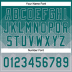 Custom Teal Gray 3D Gradient Square Shape Two-Button Unisex Softball Jersey