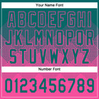 Custom Teal Pink 3D Gradient Square Shape Two-Button Unisex Softball Jersey