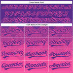 Custom Purple Pink 3D Gradient Square Shape Two-Button Unisex Softball Jersey