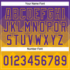 Custom Purple Gold 3D Gradient Square Shape Two-Button Unisex Softball Jersey