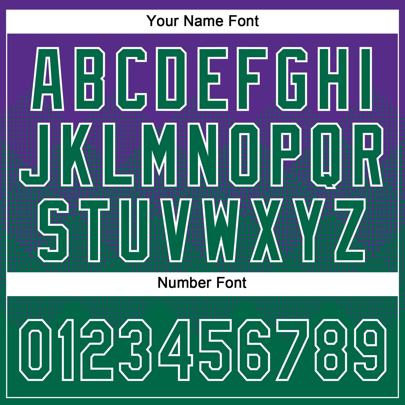 Custom Purple Kelly Green-White 3D Gradient Square Shape Two-Button Unisex Softball Jersey