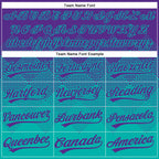 Custom Purple Aqua 3D Gradient Square Shape Two-Button Unisex Softball Jersey