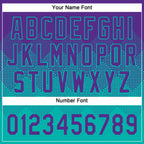 Custom Purple Aqua 3D Gradient Square Shape Two-Button Unisex Softball Jersey