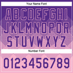 Custom Purple Light Pink 3D Gradient Square Shape Two-Button Unisex Softball Jersey