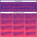 Custom Purple Neon Pink 3D Gradient Square Shape Two-Button Unisex Softball Jersey
