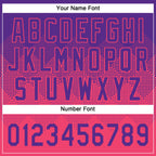 Custom Purple Neon Pink 3D Gradient Square Shape Two-Button Unisex Softball Jersey