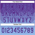 Custom Purple Light Blue 3D Gradient Square Shape Two-Button Unisex Softball Jersey