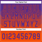 Custom Purple Orange 3D Gradient Square Shape Two-Button Unisex Softball Jersey