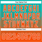 Custom Aqua Orange-White 3D Gradient Square Shape Two-Button Unisex Softball Jersey