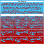 Custom Sky Blue Red 3D Gradient Square Shape Two-Button Unisex Softball Jersey