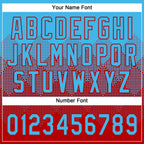 Custom Sky Blue Red 3D Gradient Square Shape Two-Button Unisex Softball Jersey