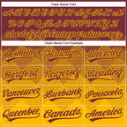 Custom Burgundy Gold 3D Gradient Square Shape Two-Button Unisex Softball Jersey