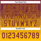 Custom Burgundy Gold 3D Gradient Square Shape Two-Button Unisex Softball Jersey