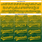 Custom Gold Green 3D Gradient Square Shape Two-Button Unisex Softball Jersey