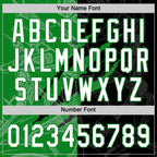 Custom Graffiti Pattern White Black-Grass Green 3D Scratch Two-Button Unisex Softball Jersey