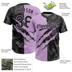 Custom Graffiti Pattern Black-Light Purple 3D Scratch Two-Button Unisex Softball Jersey
