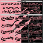 Custom Graffiti Pattern Black-Medium Pink 3D Scratch Two-Button Unisex Softball Jersey