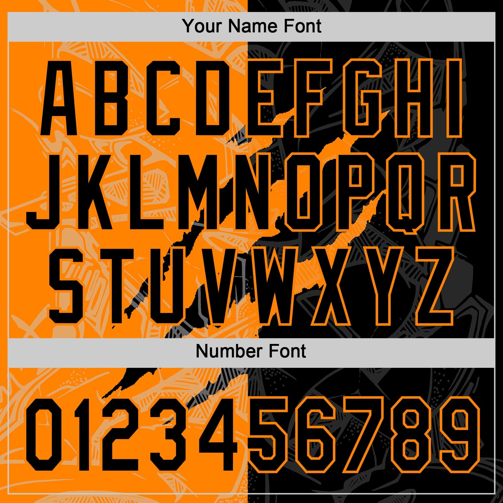 Custom Graffiti Pattern Black-Bay Orange 3D Scratch Two-Button Unisex Softball Jersey