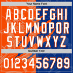 Custom Graffiti Pattern White Royal-Orange 3D Scratch Two-Button Unisex Softball Jersey