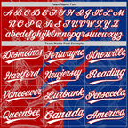 Custom Graffiti Pattern White Royal-Red 3D Scratch Two-Button Unisex Softball Jersey