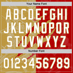 Custom Graffiti Pattern White Red-Old Gold 3D Scratch Two-Button Unisex Softball Jersey