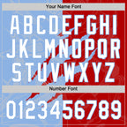 Custom Graffiti Pattern White Red-Light Blue 3D Scratch Two-Button Unisex Softball Jersey