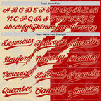 Custom Graffiti Pattern Red-Cream 3D Scratch Two-Button Unisex Softball Jersey