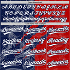 Custom Graffiti Pattern White Red-Navy 3D Scratch Two-Button Unisex Softball Jersey