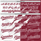 Custom Graffiti Pattern Crimson-White 3D Scratch Two-Button Unisex Softball Jersey