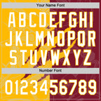 Custom Graffiti Pattern White Crimson-Gold 3D Scratch Two-Button Unisex Softball Jersey