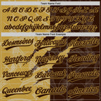 Custom Graffiti Pattern Brown-Old Gold 3D Scratch Two-Button Unisex Softball Jersey