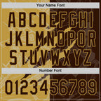 Custom Graffiti Pattern Brown-Old Gold 3D Scratch Two-Button Unisex Softball Jersey