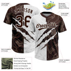 Custom Graffiti Pattern Brown-White 3D Scratch Two-Button Unisex Softball Jersey