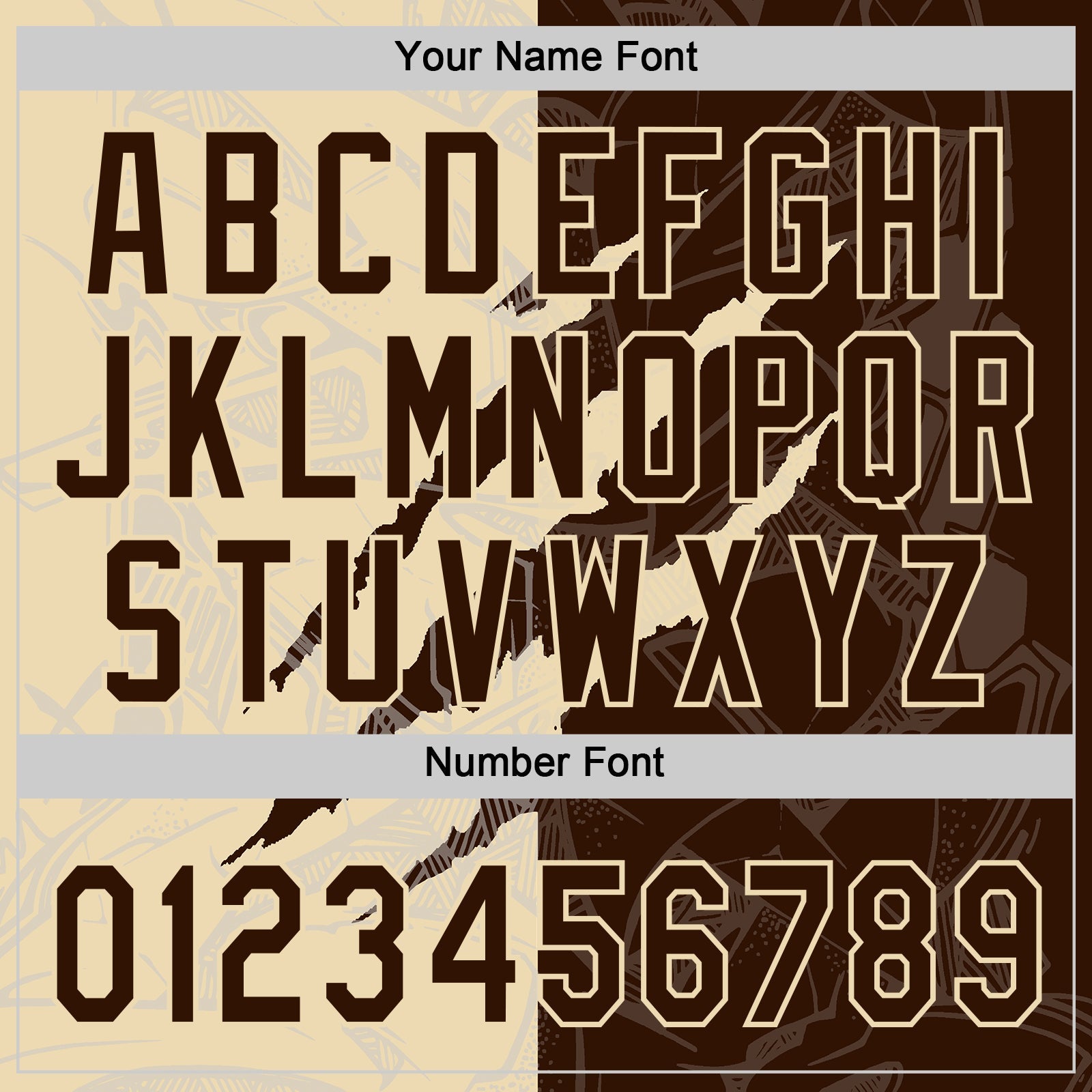 Custom Graffiti Pattern Brown-Cream 3D Scratch Two-Button Unisex Softball Jersey