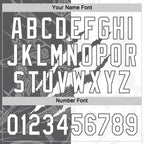 Custom Graffiti Pattern White-Steel Gray 3D Scratch Two-Button Unisex Softball Jersey