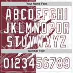 Custom Graffiti Pattern White-Burgundy 3D Scratch Two-Button Unisex Softball Jersey