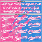 Custom Graffiti Pattern White Electric Blue-Pink 3D Scratch Two-Button Unisex Softball Jersey