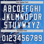 Custom Graffiti Pattern White Electric Blue-Navy 3D Scratch Two-Button Unisex Softball Jersey