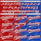 Custom Graffiti Pattern White Thunder Blue-Red 3D Scratch Two-Button Unisex Softball Jersey