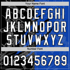 Custom Graffiti Pattern White Thunder Blue-Black 3D Scratch Two-Button Unisex Softball Jersey