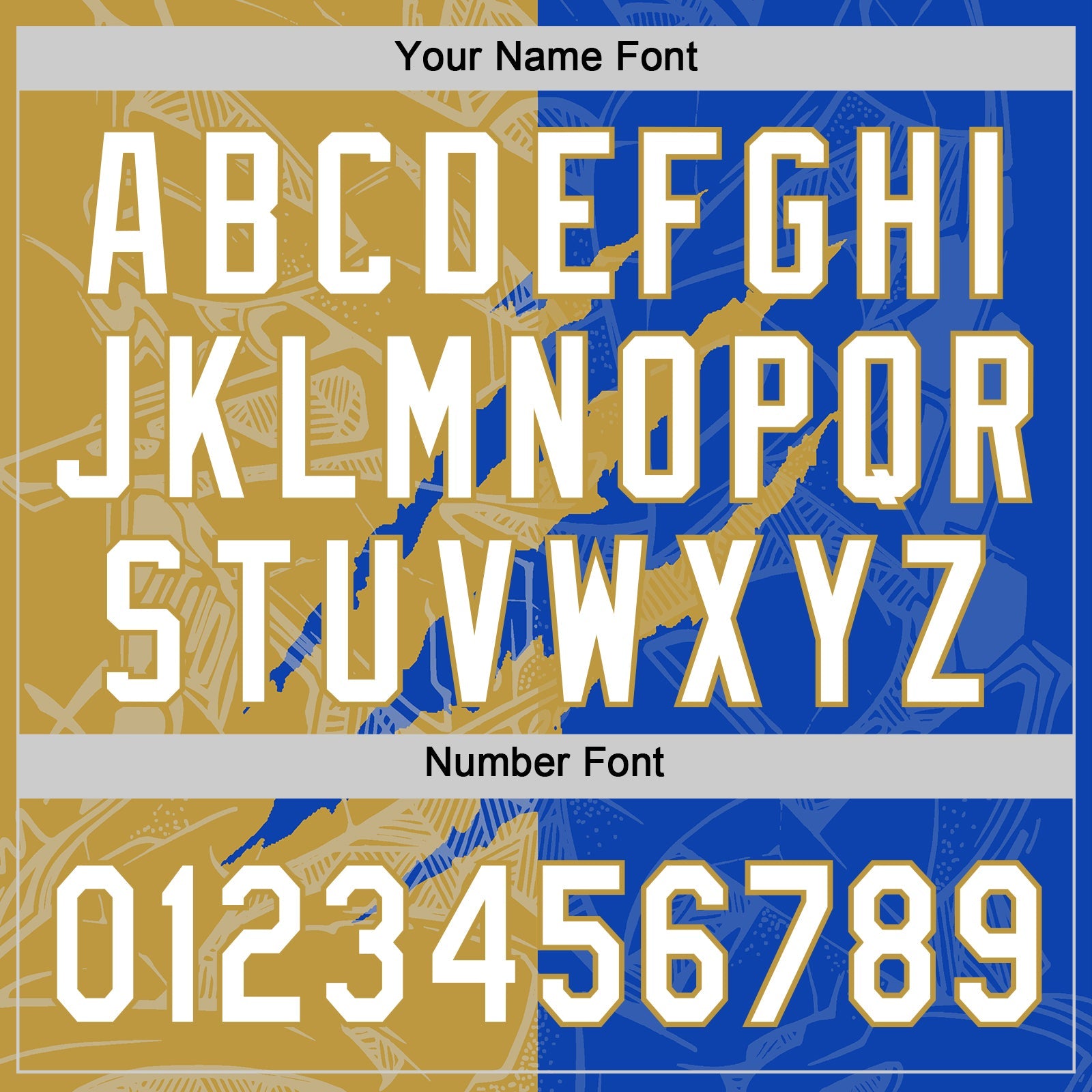 Custom Graffiti Pattern White Thunder Blue-Old Gold 3D Scratch Two-Button Unisex Softball Jersey