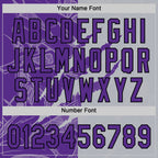 Custom Graffiti Pattern Purple Gray-Black 3D Scratch Two-Button Unisex Softball Jersey