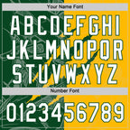 Custom Graffiti Pattern White Gold-Green 3D Scratch Two-Button Unisex Softball Jersey