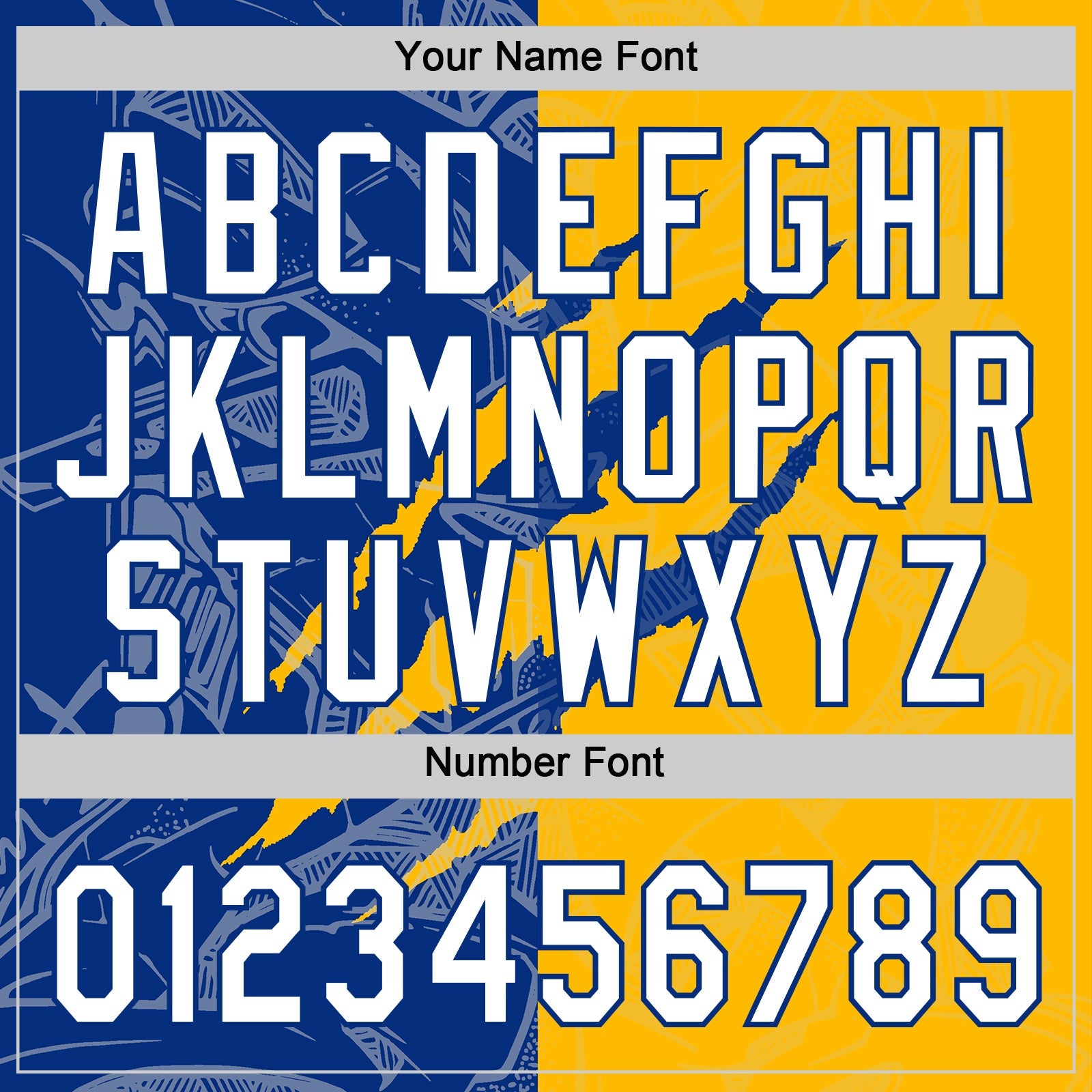 Custom Graffiti Pattern White Gold-Royal 3D Scratch Two-Button Unisex Softball Jersey