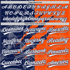 Custom Graffiti Pattern White Orange-Navy 3D Scratch Two-Button Unisex Softball Jersey