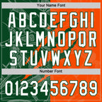 Custom Graffiti Pattern White Orange-Green 3D Scratch Two-Button Unisex Softball Jersey