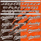 Custom Graffiti Pattern White Orange-Brown 3D Scratch Two-Button Unisex Softball Jersey